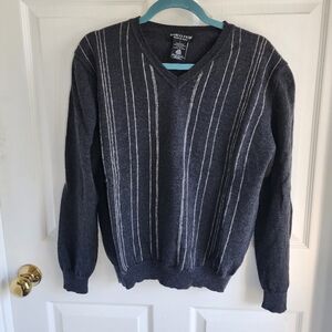 Marco Fiori 100% Pure Merino Wool Mens V neck Pullover Size L Made in Italy